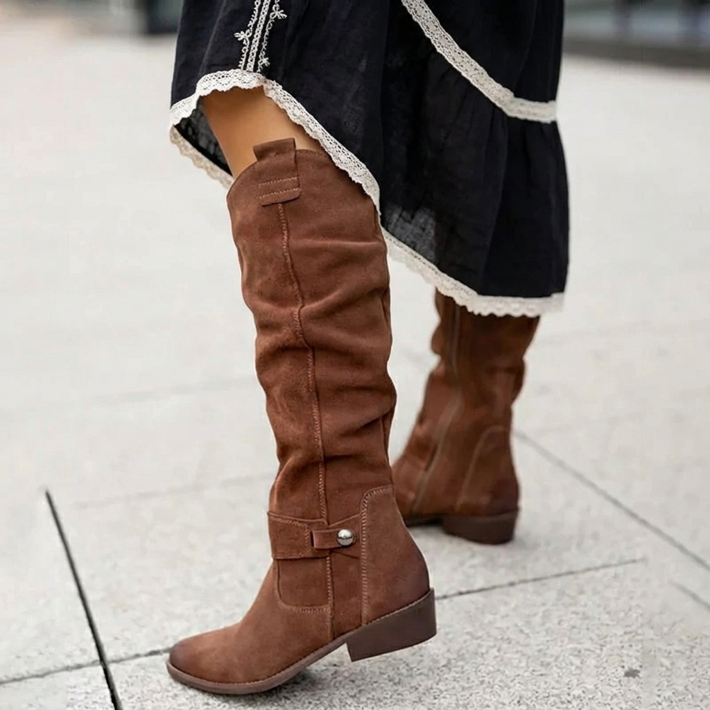 Aurea™ Botas Altas Elegantes de Efecto Ante